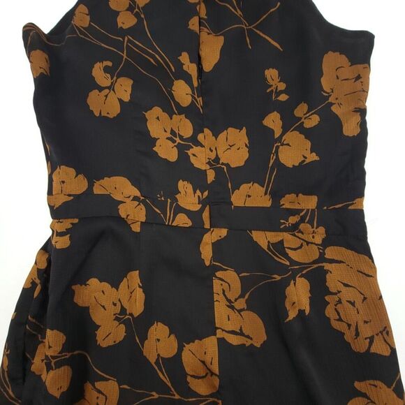 NEW Banana Republic Minimal Tie Neck Cropped Wide Leg Jumpsuit Brown Boho Floral - Picture 8 of 11